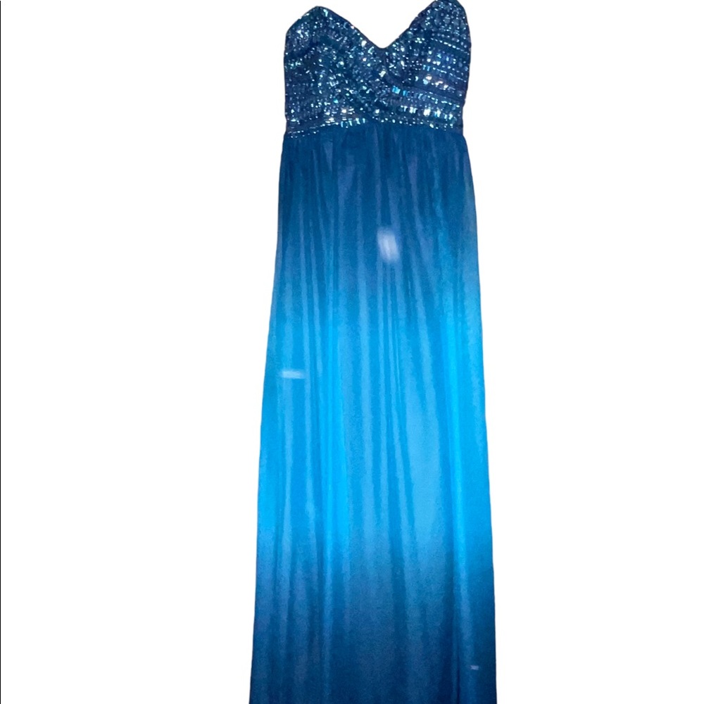 B. Smart Blue Ombré Prom Dress